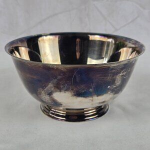 Paul Revere Reproductions W.M. A Rogers Silver Plate Pedestal Round Bowl Vintage